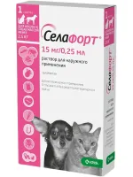 Селафорт противопаразитарные капли для собак и кошек массой менее 2,5 кг