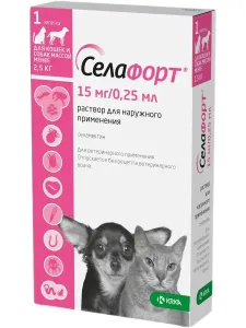 Селафорт противопаразитарные капли для собак и кошек массой менее 2,5 кг