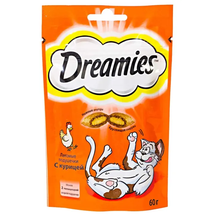 Dreamies "Лакомые подушечки" для кошек Курица, 60 г