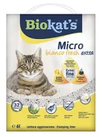 BioKat's Micro Bianco Fresh Extra Комкующийся наполнитель с активированным углем, 6л