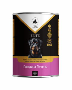 Elite Консервы для собак паштет с говядиной и печенью 375 г