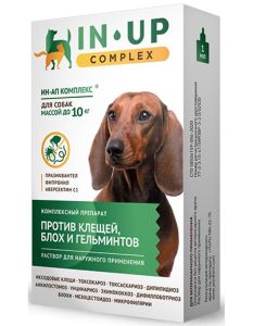 Капли антипаразитарные для собак ИН-АП комплекс массой от 5 до 10 кг 