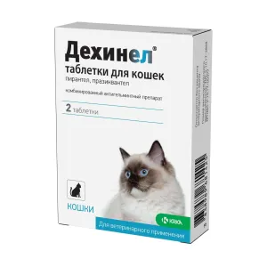 Дехинел антигельминтный препарат для кошек, 1 таблетка
