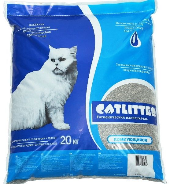 CatLitter бентонитовый комкующийся наполнитель для кошек 20 литров 