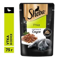 Sheba ломтики в соусе с уткой для кошек, 85гр.