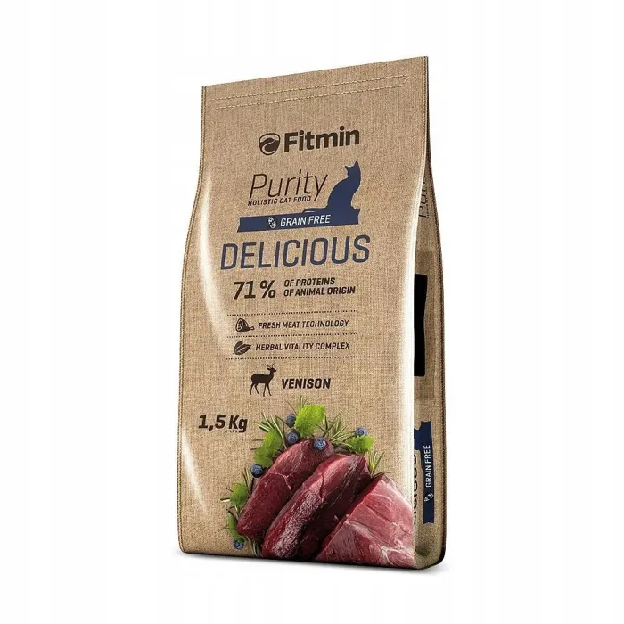 Fitmin Purity Delicious Venison — сухой корм для взрослых кошек с олениной