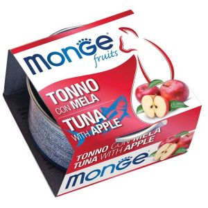 Monge Natural Fruits Tonno con Mela — влажный корм с тунцом и яблоком для кошек, 80 г
