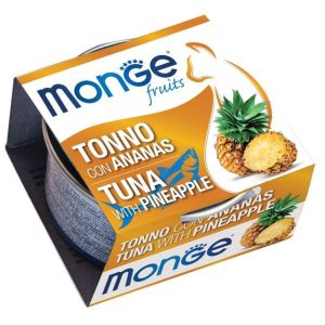 Monge Natural Fruits Tonno con Ananas — влажный корм с тунцом и ананасом для кошек, 80 г