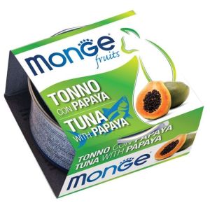 Monge Natural Fruits Tonno con Papaya — влажный корм с тунцом и папайей для кошек, 80 г