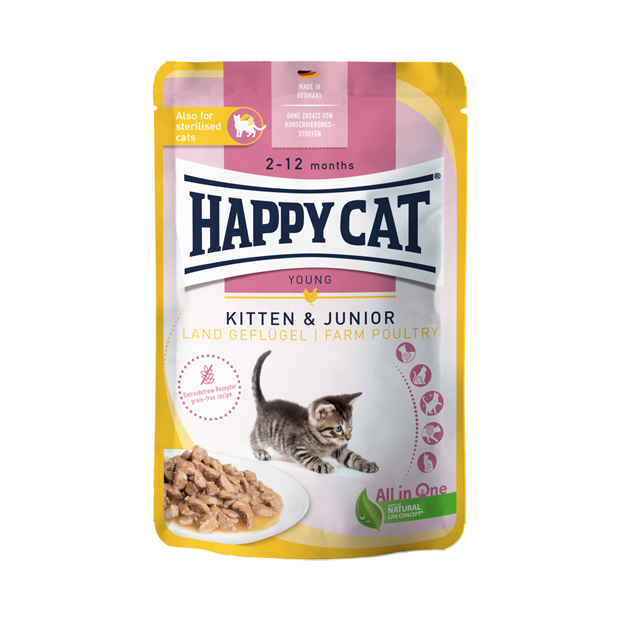 Kitten & Junior LandGeflügel - мясные кусочки в соусе для котят (птица), 85 г