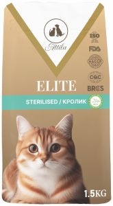 Attila Elite сухой корм для стерилизованных кошек кролик упаковка 1,5 кг