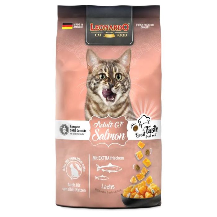 Leonardo Adult Salmon GF — сухой беззерновой корм для взрослых кошек с лососем, на развес