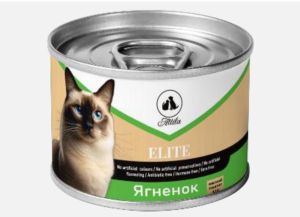 Elite Консервы мясной паштет для взрослых кошек со вкусом ягненок, 80гр.