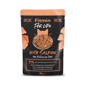 Fitmin For Life Sterilized Fillets Salmon — влажный корм с лососем для стерилизованных кошек, 85 г