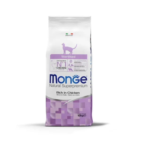 Monge Natural Superpremium Daily Line Sterilised — сухой корм для стерилизованных кошек с курицей