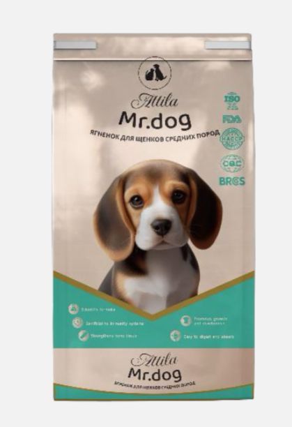 Attila Mr. dog сухой корм ягнёнок для щенков средних пород