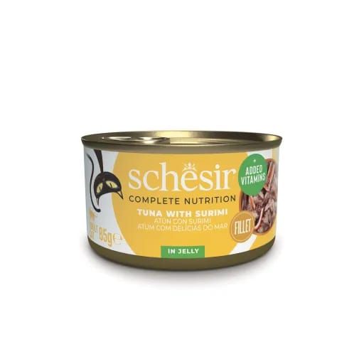 Консервы SCHESIR CAT TUNA & SURIMI для взрослых кошек с тунцом и сурими 85 гр