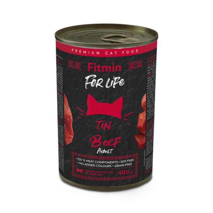 Fitmin For Life Cat Tin Adult Beef — консервы с говядиной для взрослых кошек, 400 г