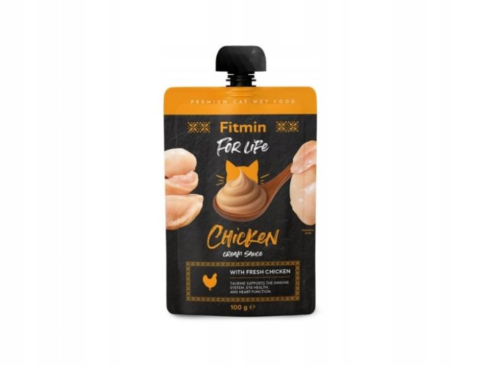 Fitmin For Life Cream Sauce Chicken — кремообразный пауч с курицей для кошек, 100 г