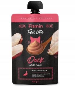 Fitmin For Life Cream Sauce Duck — кремообразный пауч с уткой и курицей для кошек, 100 г