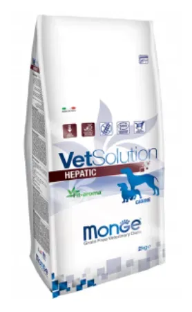 Monge VetSolution Dog Hepatic — сухой диетический корм для собак при заболеваниях печени, 2 кг