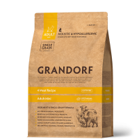 Grandorf 4 Meat Adult Mini. Сухой корм для мини пород 4 вида мяса с пробиотиками, 3 кг