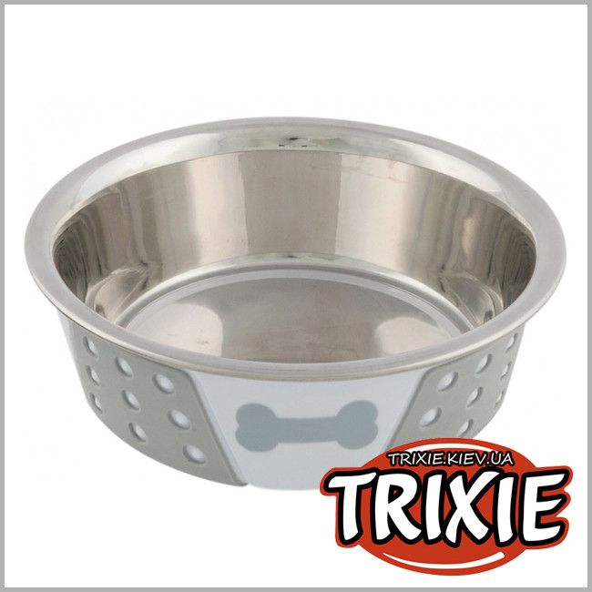  «Миска металлическая с силиконовым покрытием для собак TRIXIE не скользит 0,75л / 17см