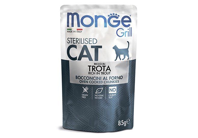 MONGE GRILL BUSTE STERILIZED TROTA, мини-филе форель
