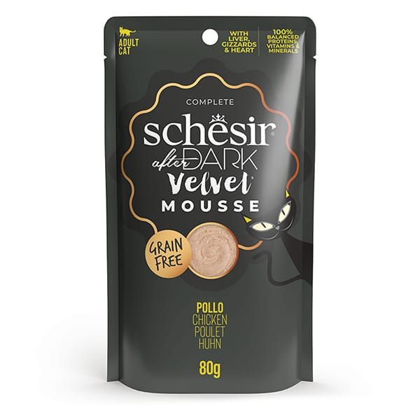 Влажный корм Schesir (Шезир) Cat After Dark Mousse Chicken для кошек с курицей мусс 80гр