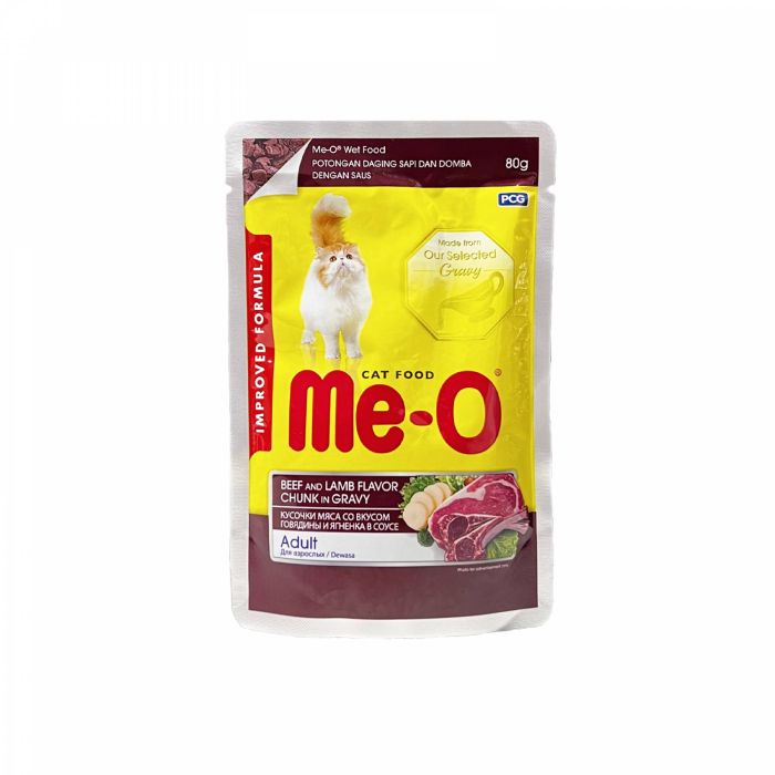 ME-O, со вкусом говядины и ягненка в соусе, 80 г пауч